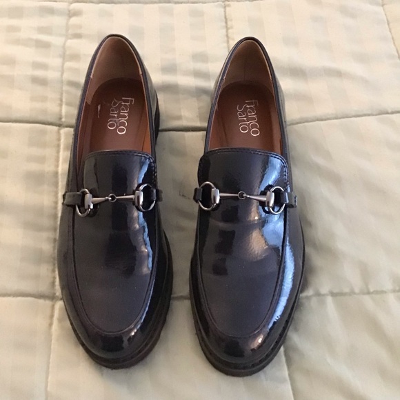 ✨ Franco Sarto Navy Patent Leather Loafers – Size 8.5 | Chunky Sole ✨ - Picture 4 of 4